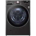 LG - 4.5 Cu. Ft. High-Efficiency Smart Front Load Washer with TurboWash® 360°, Steam and Built-In Intelligence - Black Steel - WM4080HBA