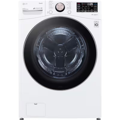 LG - 4.5 Cu. Ft. High-Efficiency Smart Front Load Washer with TurboWash® 360°, Steam and Built-In Intelligence - White - WM4080HWA