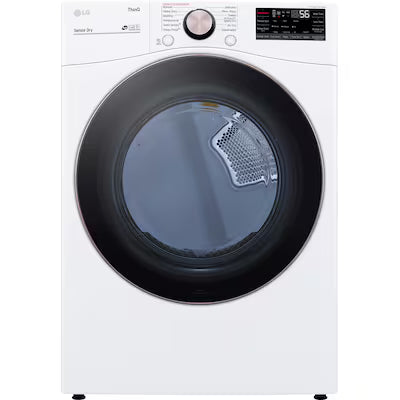 LG - 7.4 Cu. Ft. Smart Electric Dryer with TurboSteam® and Built-In Intelligence - White - DLEX4080W