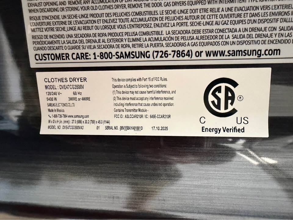 Samsung - 7.4 Cu. Ft. Smart Electric Dryer with Sensor Dry - DVE47CG3500V