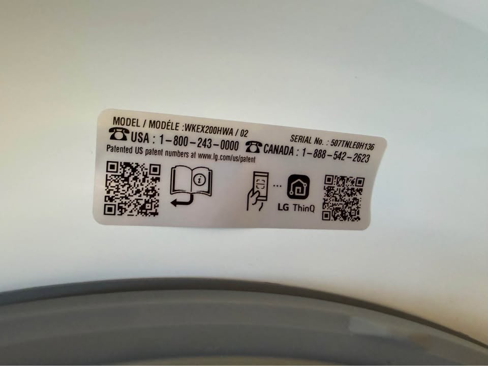 LG - 4.5 Cu. Ft. Smart Front Load Washer & 7.4 Cu. Ft. Electric Dryer WashTower™ with Steam and Built-In Intelligence - White - WKEX200HWA