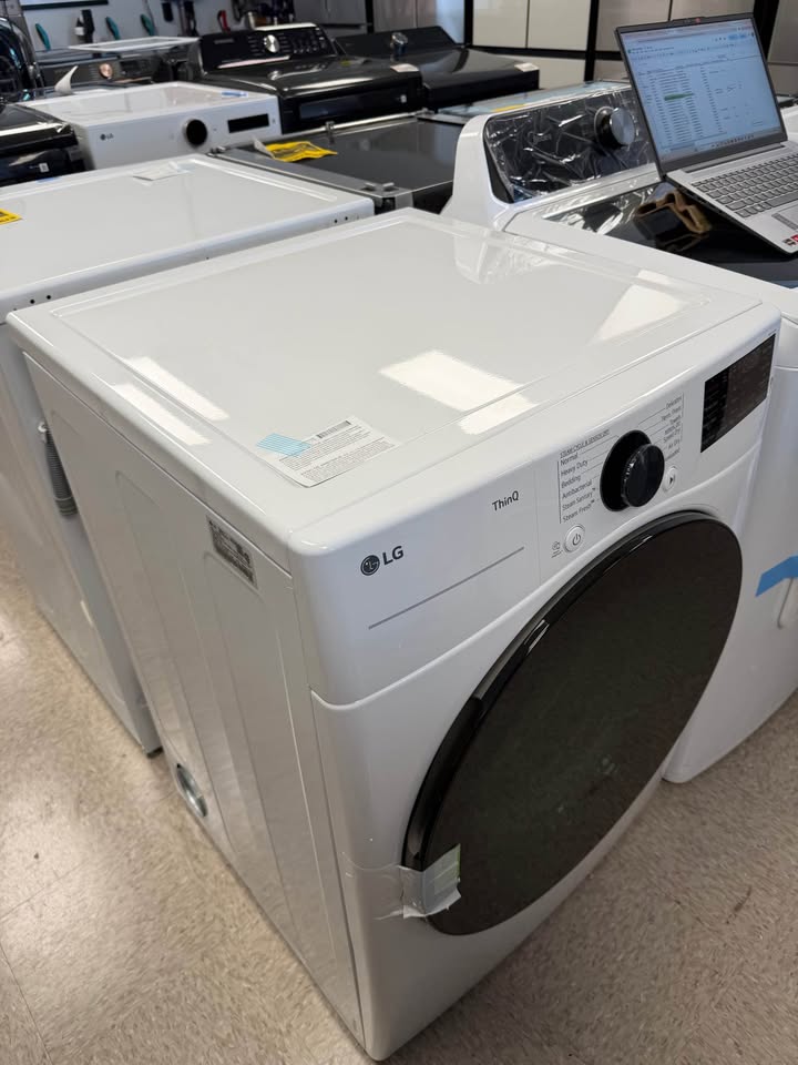 LG - 7.4 Cu. Ft. Smart Electric Dryer with TurboSteam® and Built-In Intelligence - White - DLEX4080W