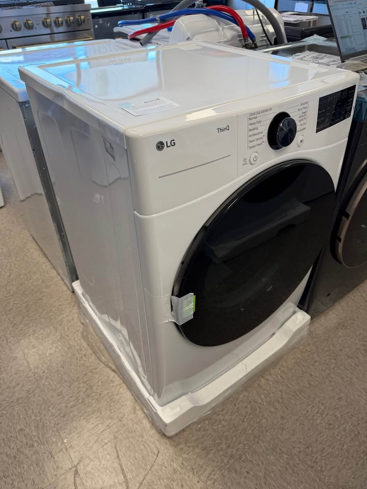 LG - 7.4 Cu. Ft. Smart Electric Dryer with TurboSteam® and Built-In Intelligence - White - DLEX4080W