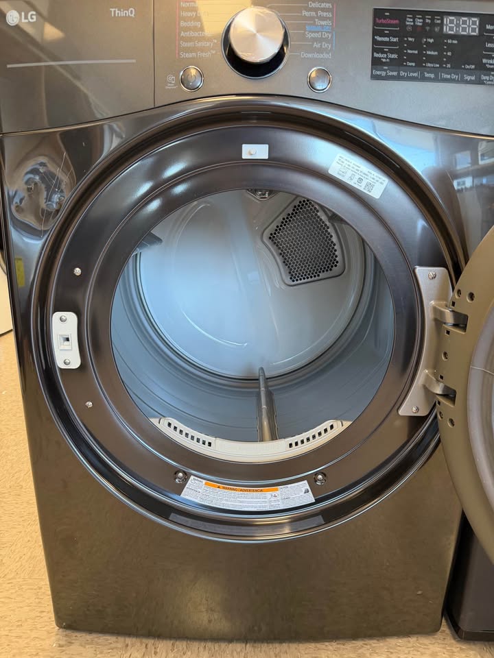 LG - 7.4 Cu. Ft. Smart Electric Dryer with TurboSteam® and Built-In Intelligence - Black Steel - DLEX4000B
