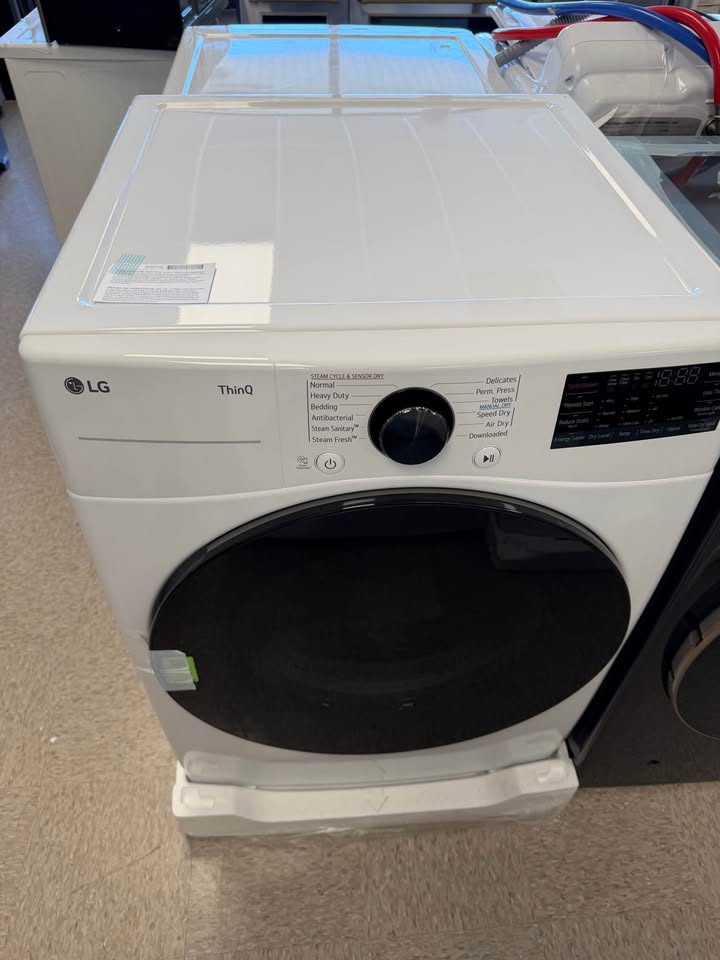 LG - 7.4 Cu. Ft. Smart Electric Dryer with TurboSteam® and Built-In Intelligence - White - DLEX4080W