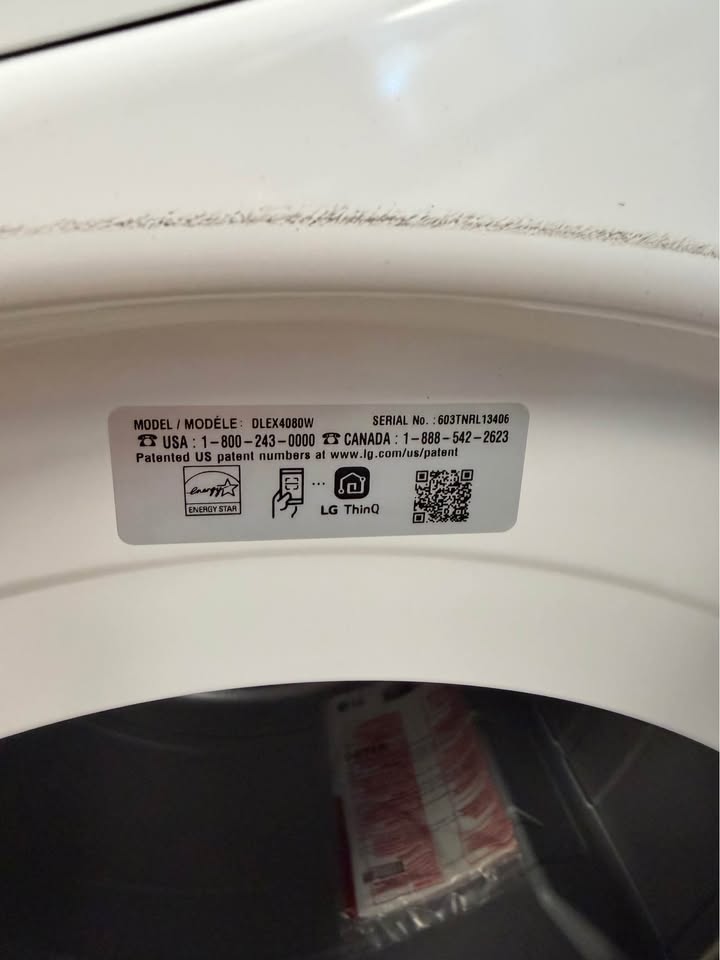 LG - 7.4 Cu. Ft. Smart Electric Dryer with TurboSteam® and Built-In Intelligence - White - DLEX4080W