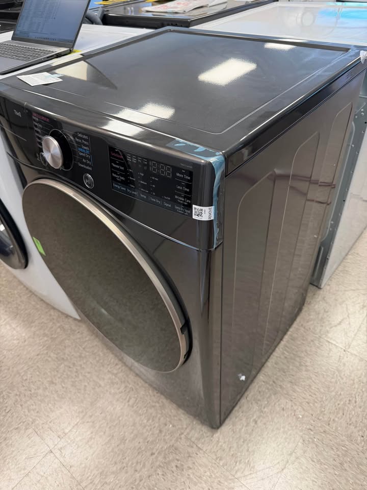 LG - 7.4 Cu. Ft. Smart Electric Dryer with TurboSteam® and Built-In Intelligence - Black Steel - DLEX4000B