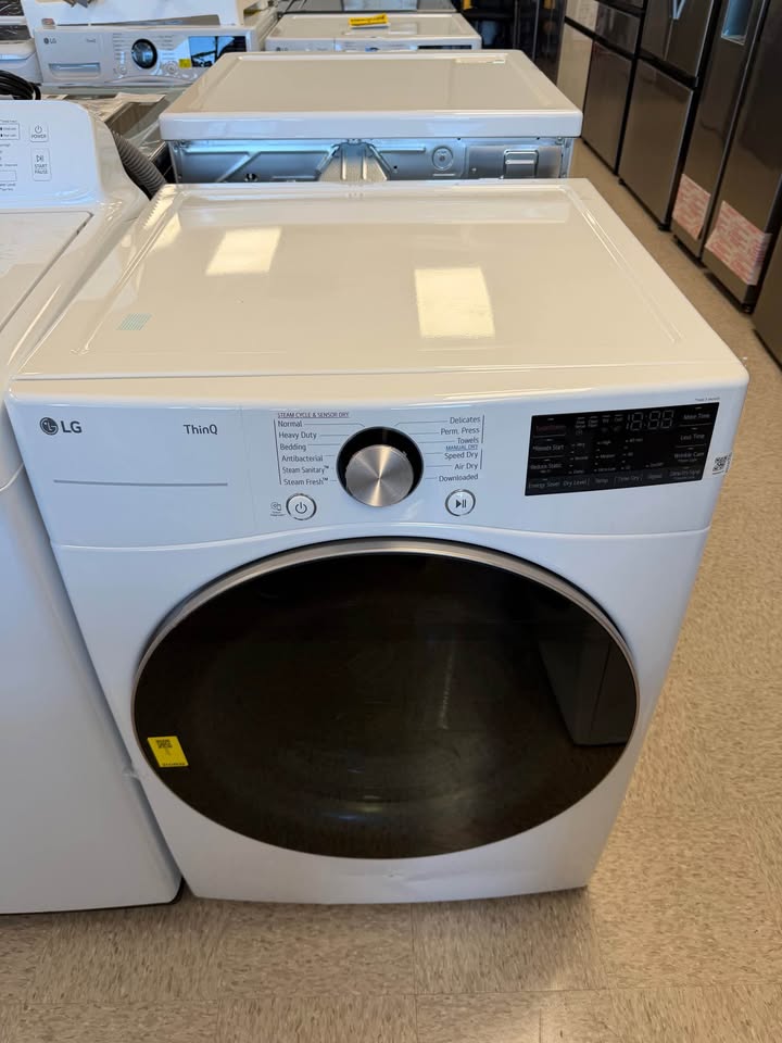 LG - 7.4 Cu. Ft. Smart Electric Dryer with TurboSteam® and Built-In Intelligence - White - DLEX4000W