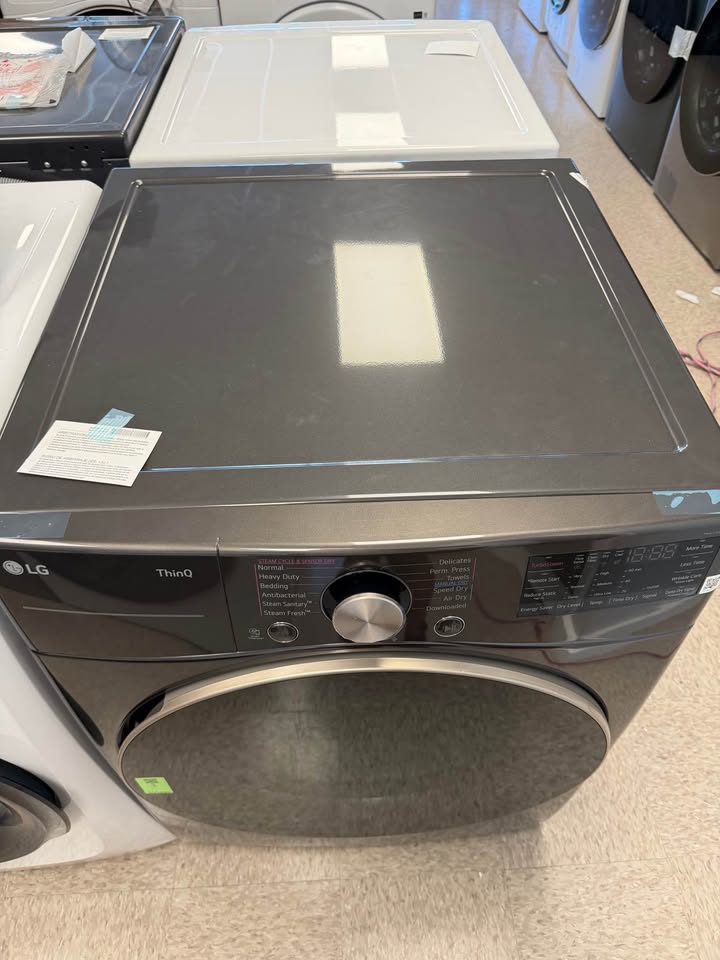 LG - 7.4 Cu. Ft. Smart Electric Dryer with TurboSteam® and Built-In Intelligence - Black Steel - DLEX4000B