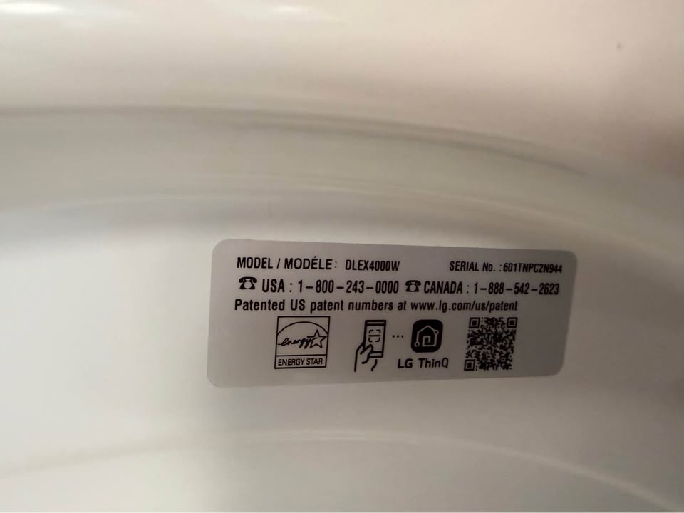 LG - 7.4 Cu. Ft. Smart Electric Dryer with TurboSteam® and Built-In Intelligence - White - DLEX4000W