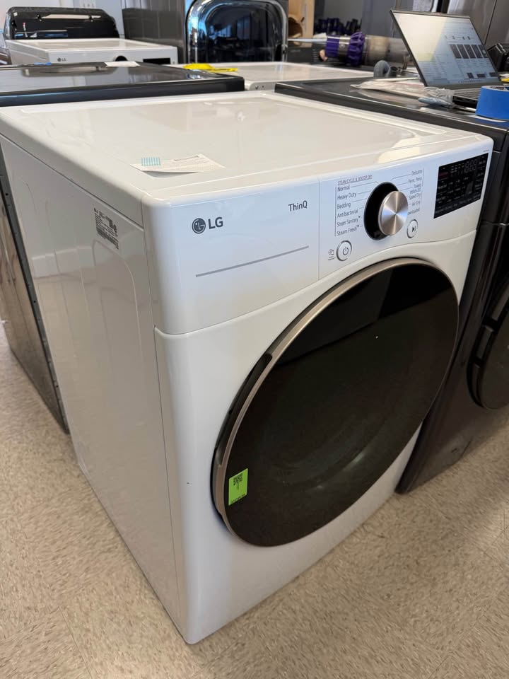 LG - 7.4 Cu. Ft. Smart Electric Dryer with TurboSteam® and Built-In Intelligence - White - DLEX4000W