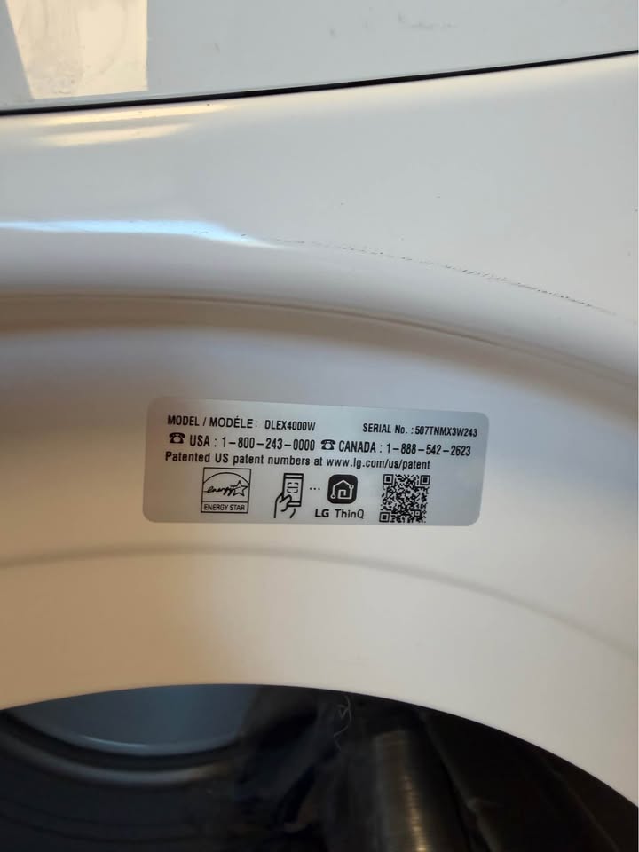 LG - 7.4 Cu. Ft. Smart Electric Dryer with TurboSteam® and Built-In Intelligence - White - DLEX4000W