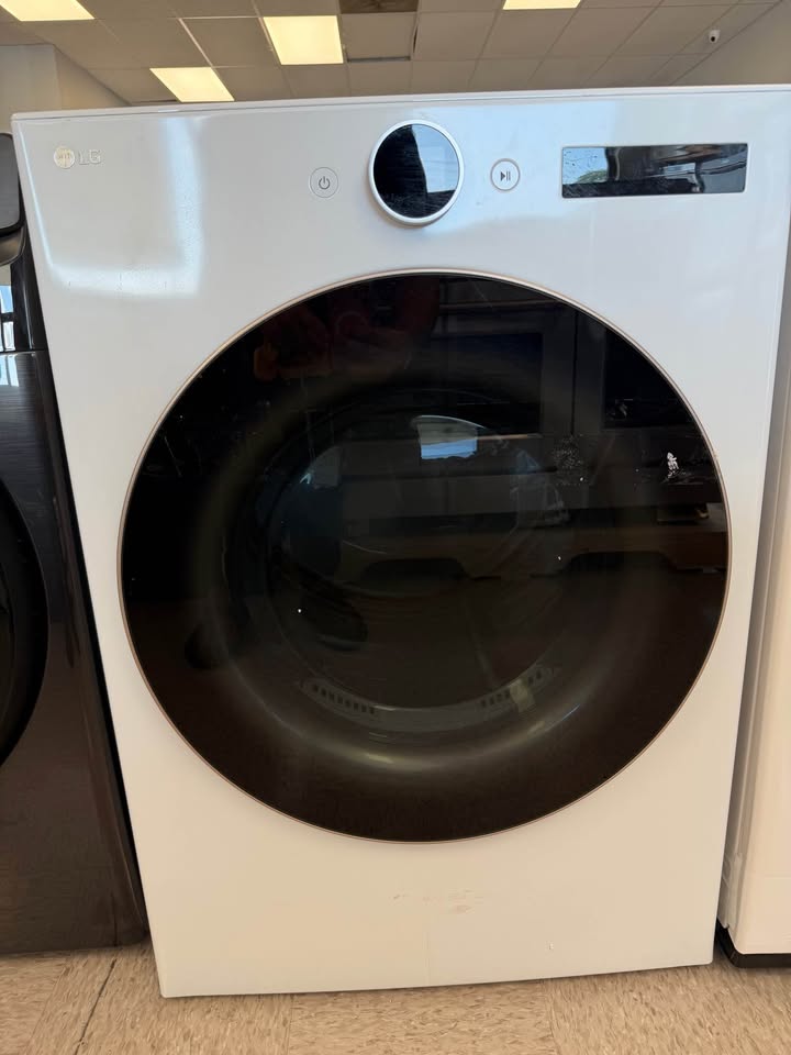 LG - 7.4 Cu. Ft. Stackable Smart Electric Dryer with AI Sensor Dry and TurboSteam™ - White - DLEX6500W