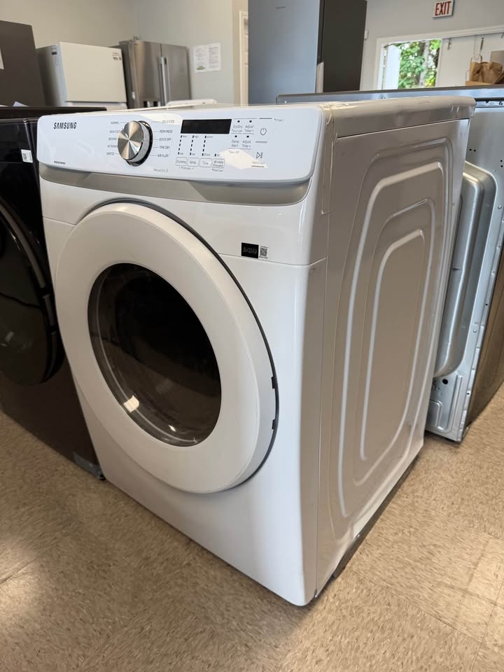 Samsung - 27 in. 7.5 Cu. Ft. Stackable Vented Electric Dryer with Sensor Dry - White - DVE45T6000W