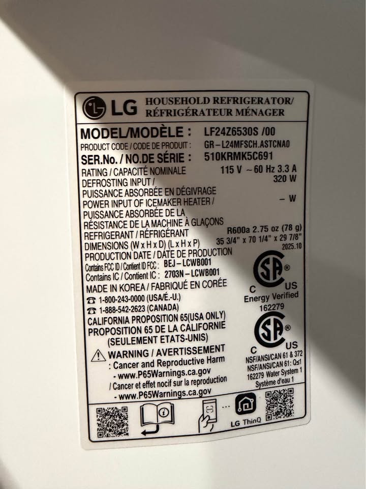 LG - 36 in. 24 Cu. Ft. Counter-Depth MAX 3-Door French Door Refrigerator with Dual Ice Makers & Craft Ice - PrintProof Stainless Steel - LF24Z6530S