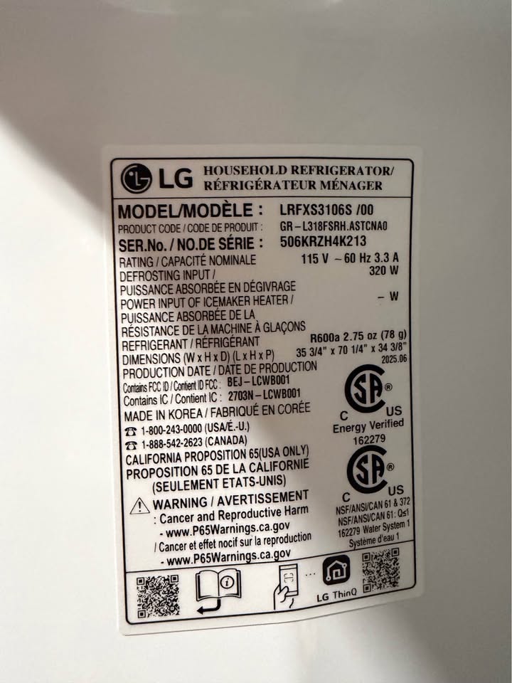 LG - 36 in. 31 Cu. Ft. Smart Standard-Depth MAX French Door Refrigerator with Dual Ice Maker & Tall Ice/Water Dispenser - PrintProof Stainless Steel - LRFXS3106S/00