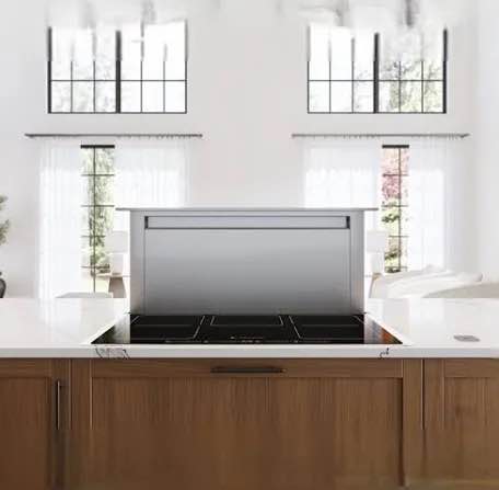 Zephyr - 36 in. Treviso 600 CFM Telescopic Downdraft System with Single Blower - Stainless Steel - ZTV-E36AS