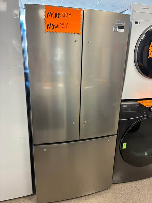 Frigidaire - 31.5 in. 17.6 Cu. Ft. Counter-Depth French Door Refrigerator with CrispSeal Crispers & EvenTemp Cooling - Brushed Stainless Steel - FRFG1813AV01