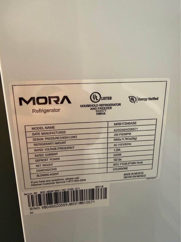 Mora - 17.2 Cu. Ft. Counter-Depth Bottom-Freezer Refrigerator with Full-Width Pantry Drawer, LED Lighting & Reversible Door - Fingerprint-Resistant Stainless Steel - MRB172N6ASE