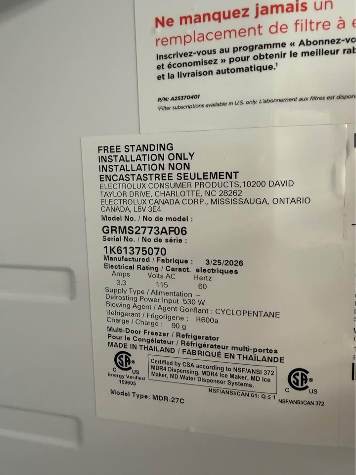 Frigidaire Gallery - 26.3 Cu. Ft. Standard-Depth 4-Door French Door Refrigerator with Custom-Flex Temp Drawer, Dual Cooling, External Water & Ice Dispenser - Smudge-Proof Stainless Steel - GRMS2773AF06