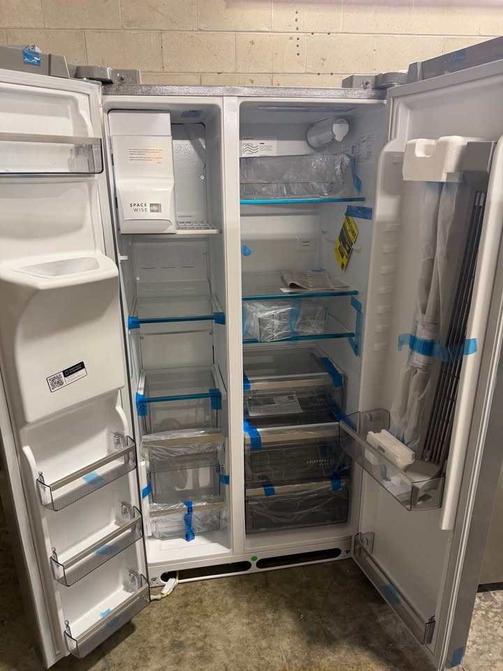 Frigidaire Professional - 36 in. 22.3 Cu. Ft. Counter-Depth Side-by-Side Refrigerator with CrispSeal Plus, EvenTemp Cooling & External Ice/Water Dispenser - Smudge-Proof Stainless Steel - PRSC2222AFB
