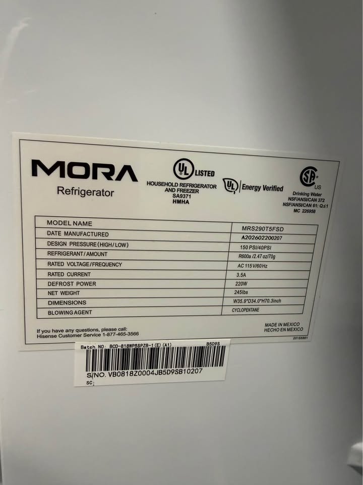 Mora - 29.1 Cu. Ft. Standard-Depth Side-by-Side Refrigerator with External Ice & Water Dispenser - Fingerprint-Resistant Stainless Steel - MRS290T5FSD