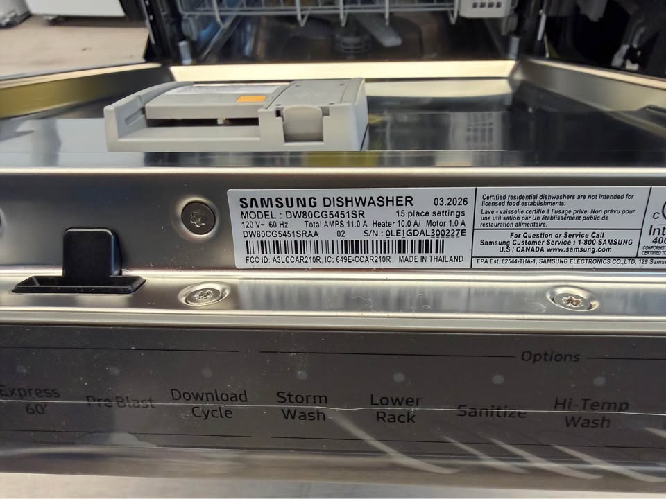Samsung - 24" Smart Top-Control Dishwasher with StormWash+™, AutoRelease™ Door, 3rd Rack & 46 dBA Quiet Operation - Stainless Steel - DW80CG5451SR
