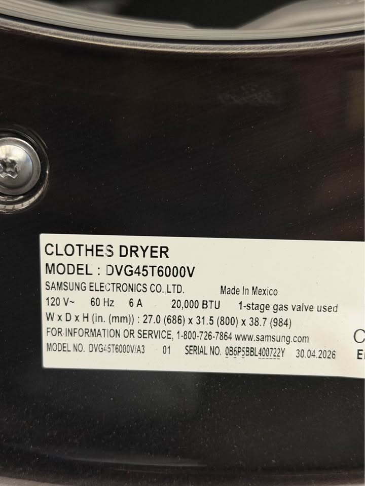 Samsung - 7.5 Cu. Ft. Front Load Gas Dryer with Sensor Dry, 10 Preset Cycles, 3-Way Venting & Smart Care - Brushed Black - DVG45T6000V