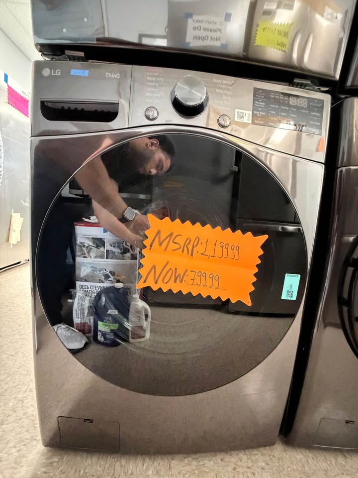 LG 4.5 Cu. Ft. Smart Front Load Washer – Black Steel – WM4080HBA