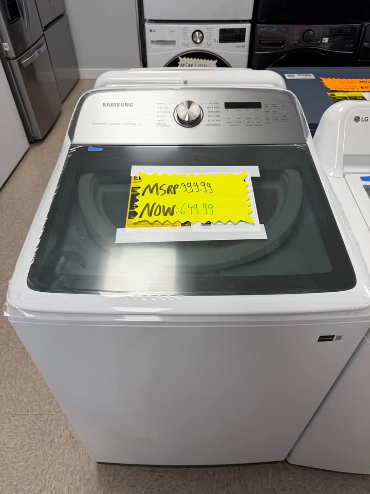 Samsung 5.5 Cu. Ft. Smart Top Load Washer with Impeller – White – WA55CG7100AW