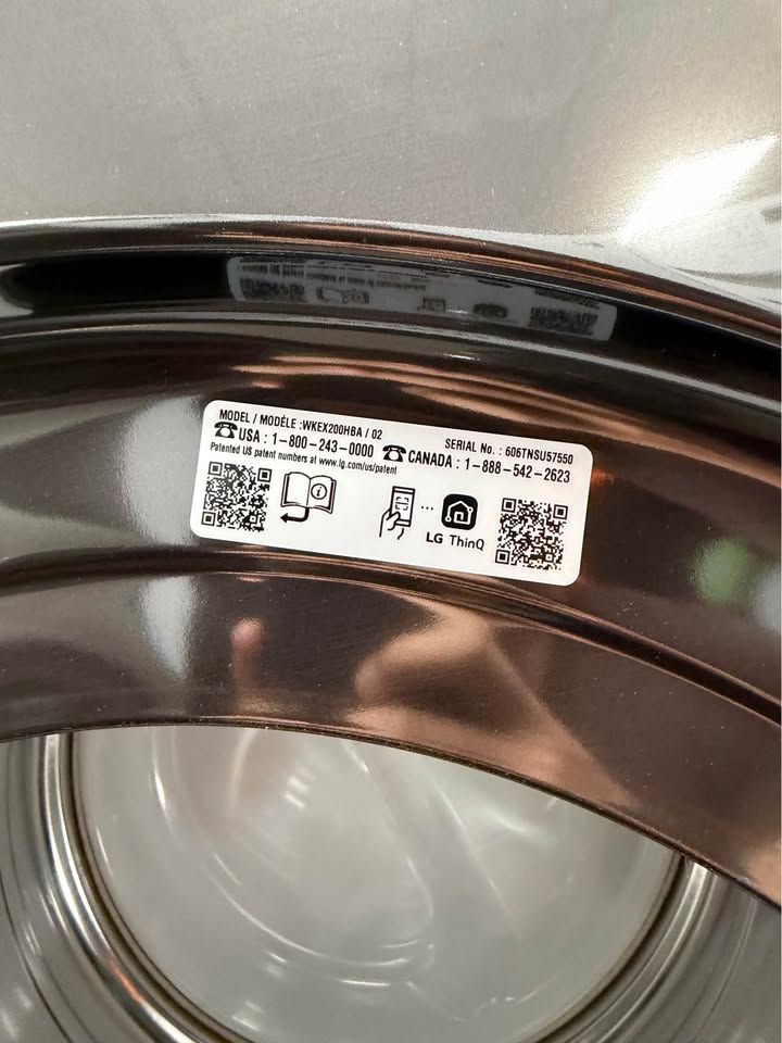LG WashTower 4.5 Cu. Ft. Washer & 7.4 Cu. Ft. Electric Dryer – Black Steel – WKEX200HBA