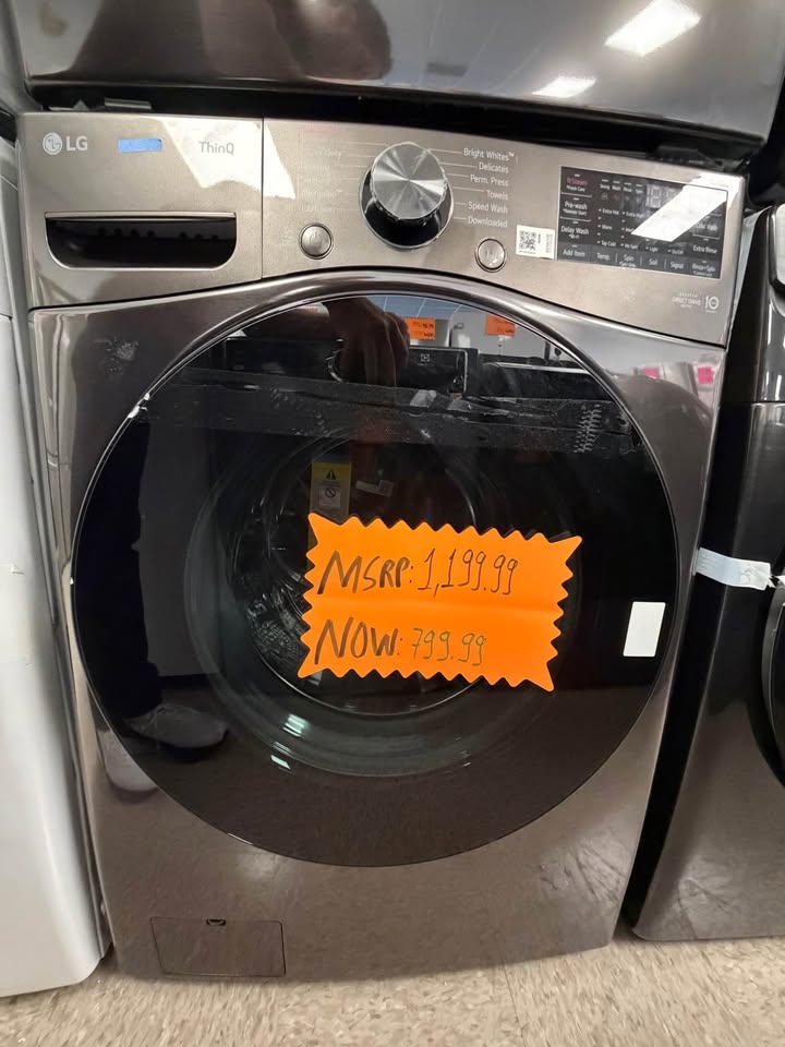 LG 4.5 Cu. Ft. Smart Front Load Washer – Black Steel – WM4080HBA