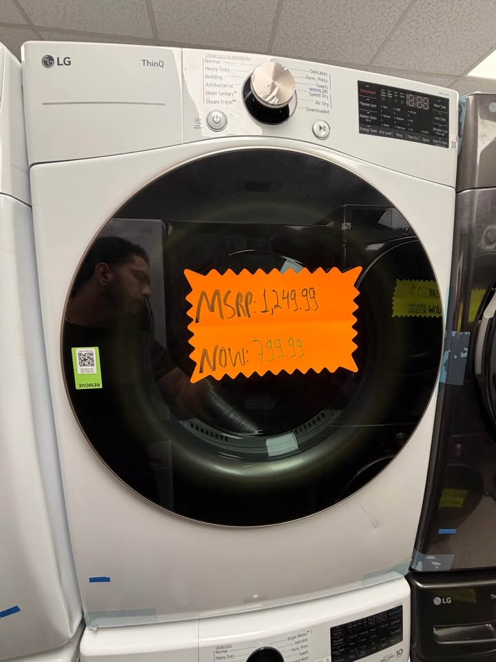 LG 7.4 Cu. Ft. Smart Electric Dryer – White – DLEX4000W