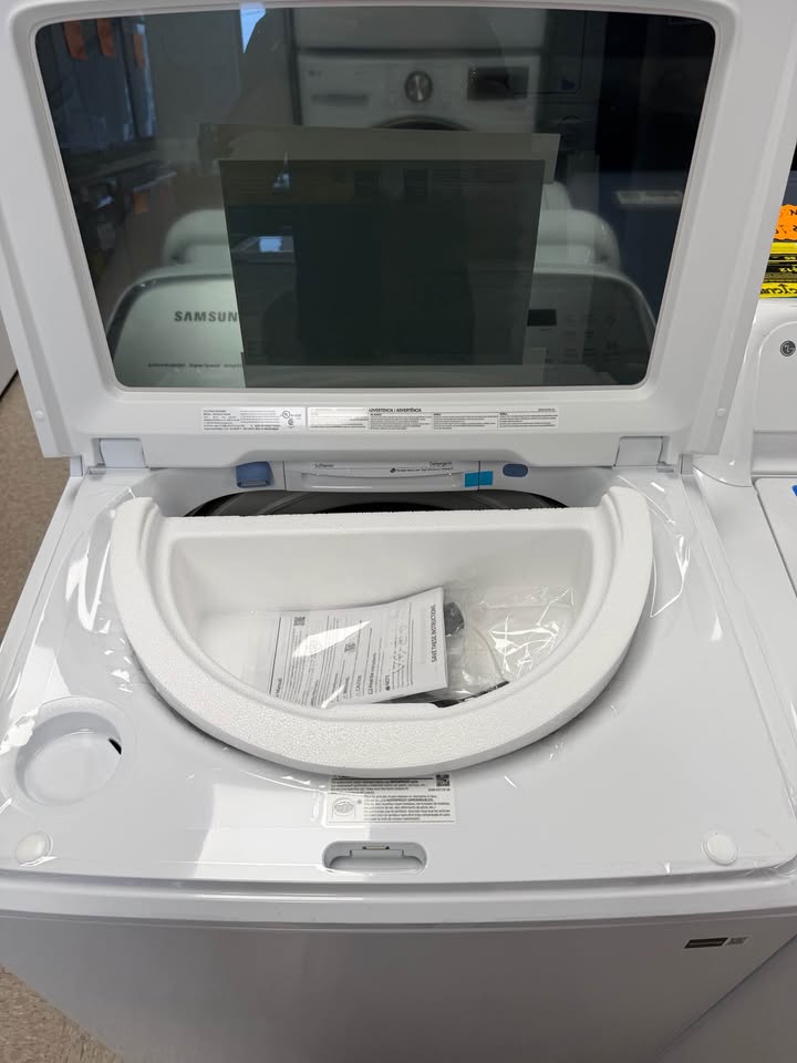 Samsung 5.5 Cu. Ft. Smart Top Load Washer with Impeller – White – WA55CG7100AW