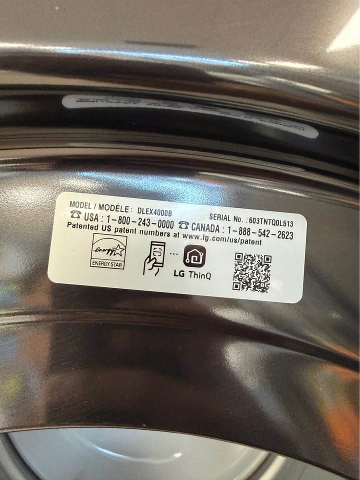 LG 7.4 Cu. Ft. Smart Electric Dryer – Black Steel – DLEX4000B