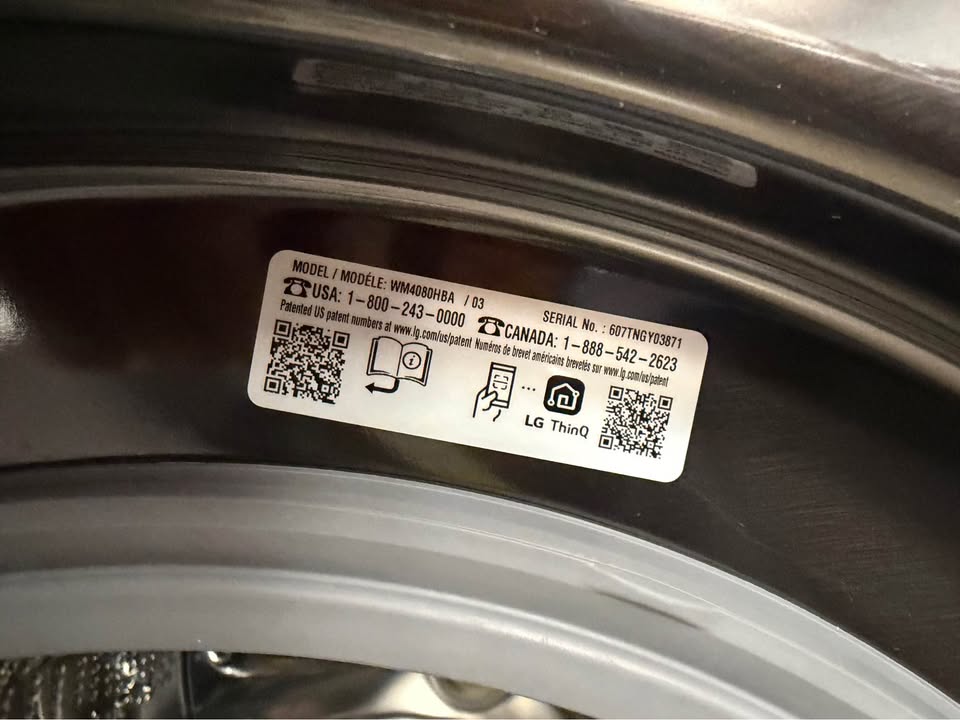LG 4.5 Cu. Ft. Smart Front Load Washer – Black Steel – WM4080HBA