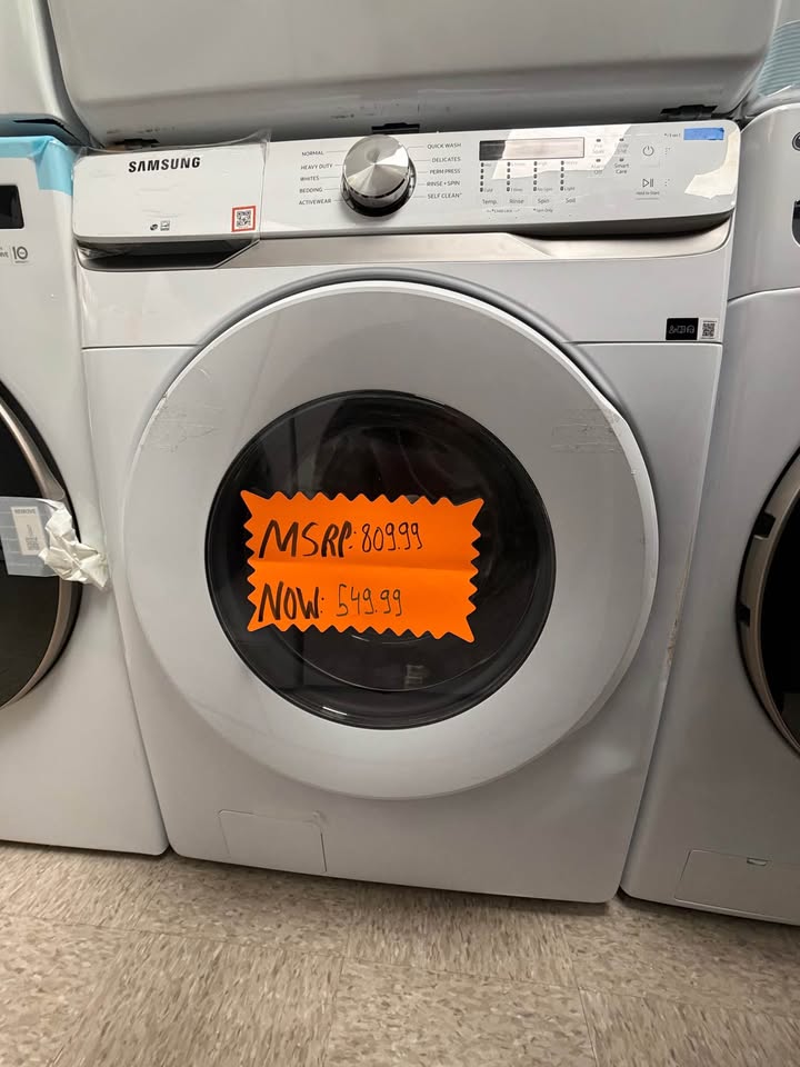 Samsung 4.5 Cu. Ft. Front Load Washer – White – WF45T6000AW