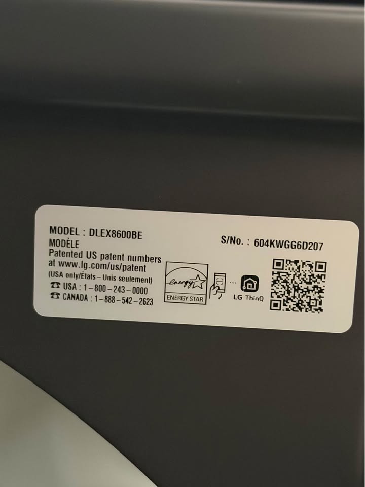 LG - 7.3 Cu. Ft. Ultra Large Capacity Rear-Control Electric Dryer with EasyLoad™, AI Sensing, TurboSteam™ & ThinQ® Smart Technology - Matte Black - DLEX8600BE