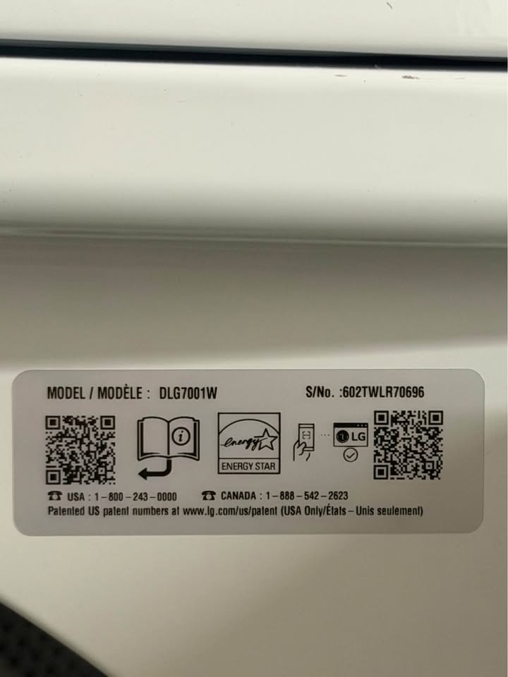 LG - 7.3 Cu. Ft. Ultra Large Capacity Rear-Control Gas Dryer with Sensor Dry, FlowSense™ & Wrinkle Care - White - DLG7001W