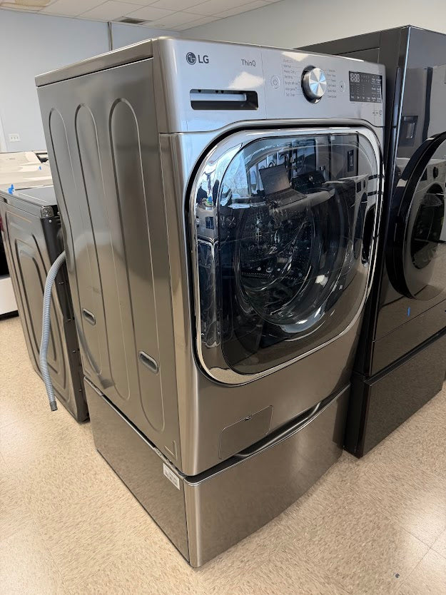 LG High Efficiency Front Load Washer & Pedestal WM8980HVA - Grade A/S