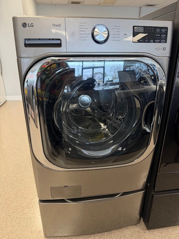 LG High Efficiency Front Load Washer & Pedestal WM8980HVA - Grade A/S