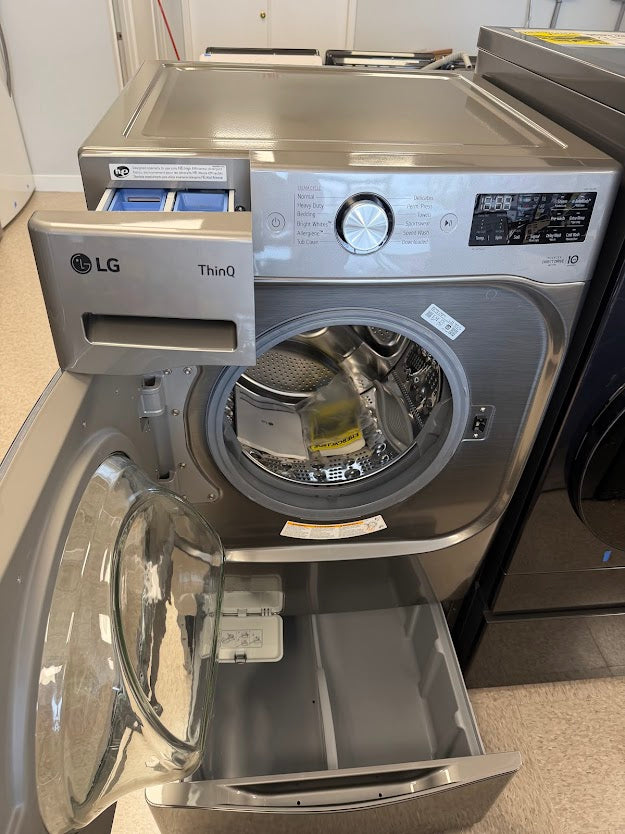 LG High Efficiency Front Load Washer & Pedestal WM8980HVA - Grade A/S