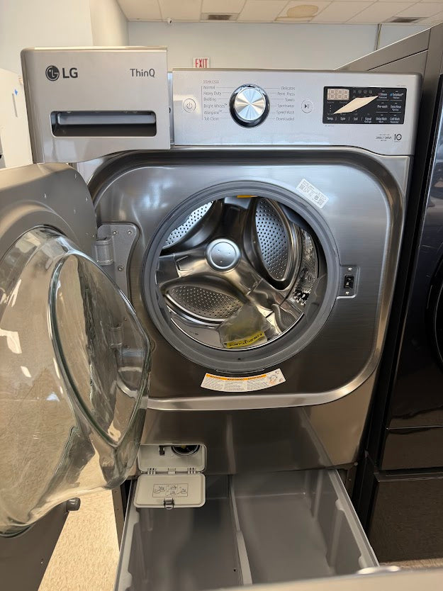 LG High Efficiency Front Load Washer & Pedestal WM8980HVA - Grade A/S