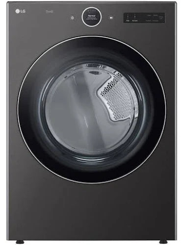 LG - 7.4 Cu. Ft. Smart Electric Dryer with TurboSteam® and Built-In Intelligence - Black Steel - DLEX4000B