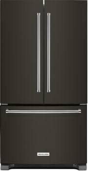 KitchenAid - 21.9 Cu. Ft. Counter-Depth French Door Refrigerator with Interior Water Dispenser and PrintShield™ Finish - Black Stainless Steel - KRFC302EBS