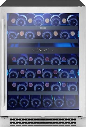 Zephyr - Brisas 46-Bottle Dual Zone Under-Counter Wine Cooler - Stainless Steel/Glass - BWN24C02AG