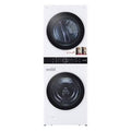 LG - 4.5 Cu. Ft. Smart Front Load Washer & 7.4 Cu. Ft. Electric Dryer WashTower™ with Steam and Built-In Intelligence - White - WKEX200HWA