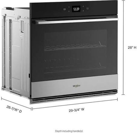 Whirlpool - 5.0 Cu. Ft. Smart Built-In Single Electric Wall Oven with Air Fry - Stainless Steel - WOES5930LZ