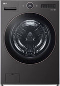 LG - 5.0 Cu. Ft. High-Efficiency Smart Front Load Washer with Steam and TurboWash® 360° - Black Steel - WM6500HBA