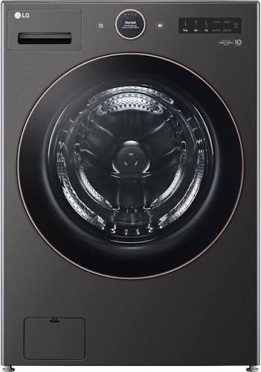 LG - 5.0 Cu. Ft. High-Efficiency Smart Front Load Washer with Steam and TurboWash® 360° - Black Steel - WM6500HBA